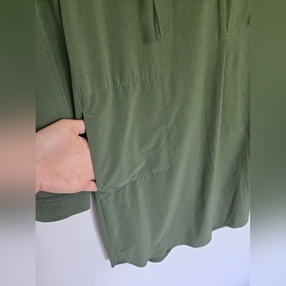 Prana Olive Green Long Sleeve Tunic Dress with Pockets | size small - Picture 3 of 6
